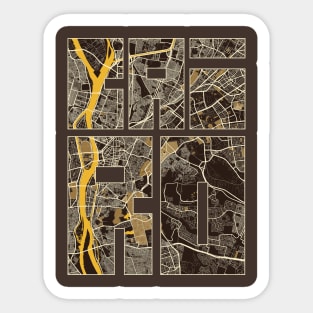 Cairo, Egypt City Map Typography - Pastel Sticker